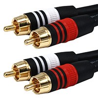 50FT Premium 2 RCA Plug/2 RCA Plug M/M 22AWG Cable